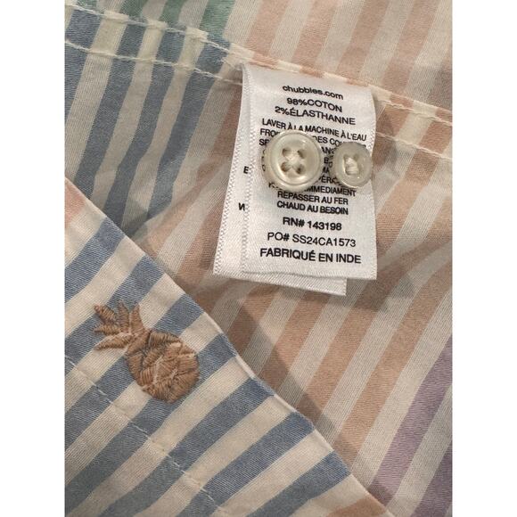 NEW CHUBBIES Men's Pastel Striped The Rainbow Row Friday Button-Up Shirt Size M - Picture 6 of 6